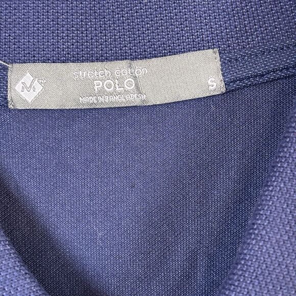Member's Mark Men Size Small Strech Cotton Polo Shirt Navy Blue Short Sleeves - Picture 5 of 11